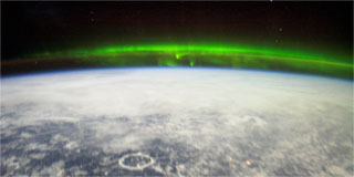 Aurora Borealis photo take from space by ISS Expidition 6